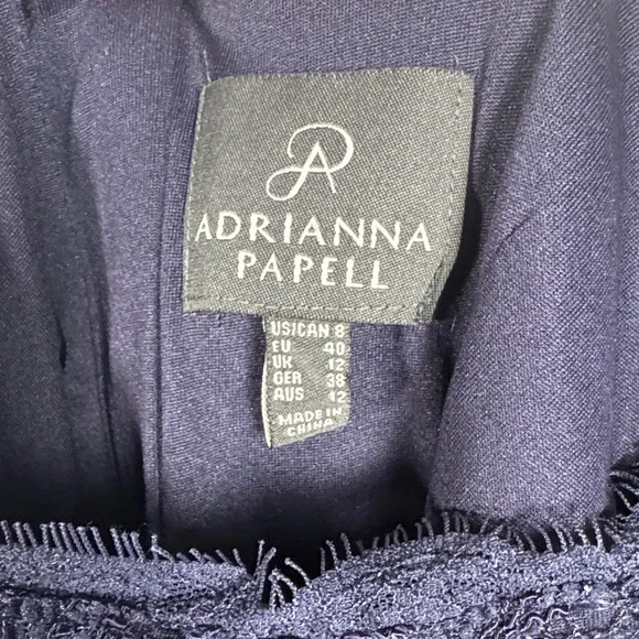 Adrianna Papell Navy Blue Lace Sheath Dress Size 8 - Picture 4 of 7